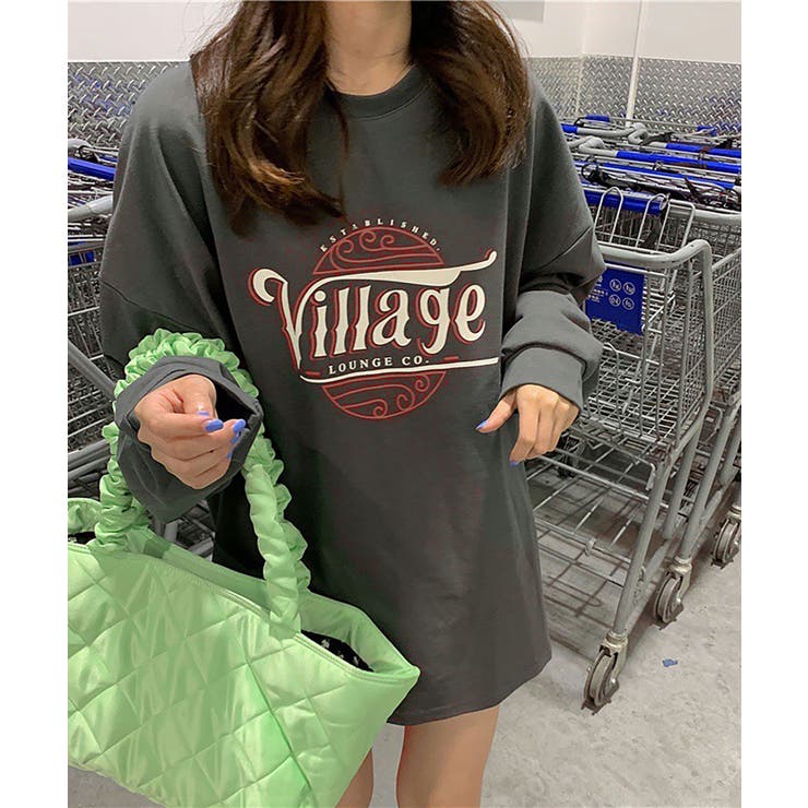 ロゴロングTシャツ レディース 長袖 韓国ファッション