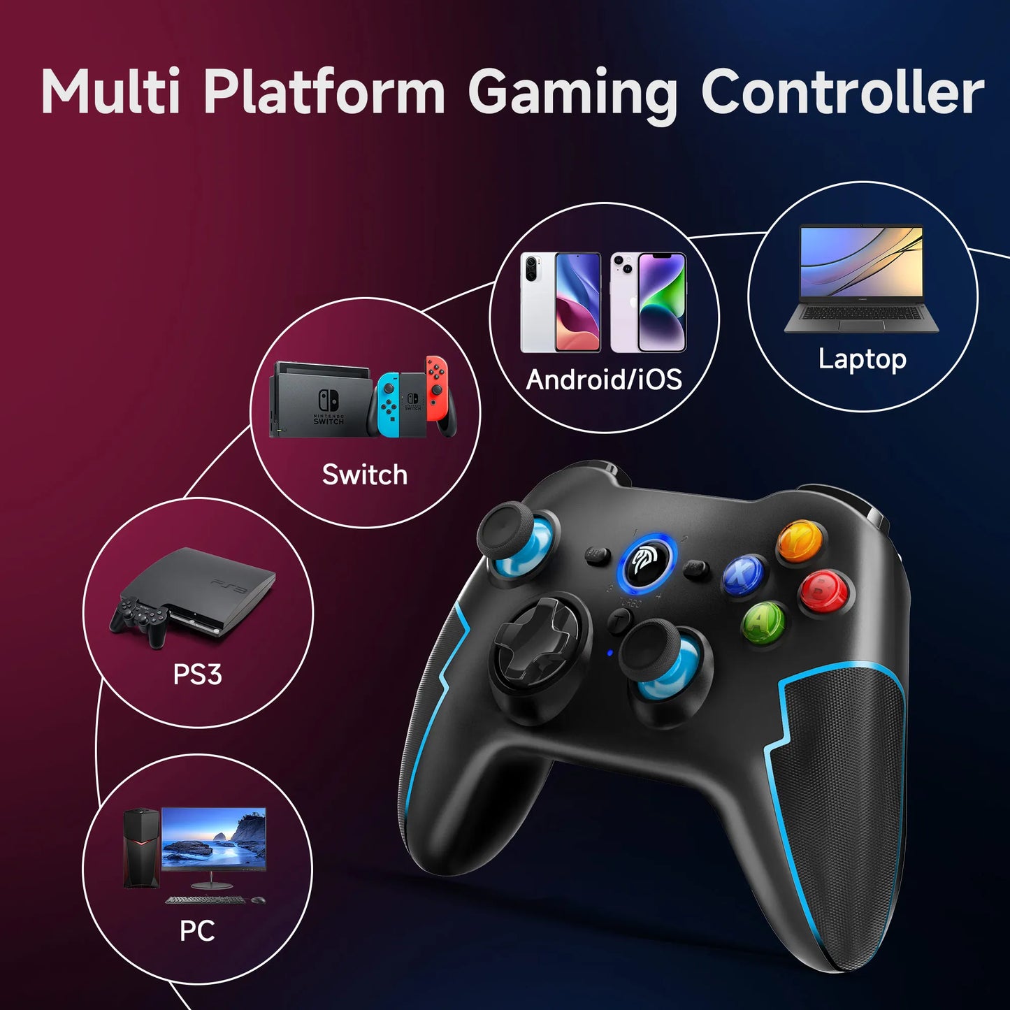 EasySMX 9013Pro Black Game Controller - Multiplatform Compatible