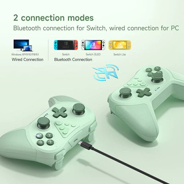 [New 2023] EasySMX T37 Wireless Gamepad | Compatible with Switch/PC | 6-axis gyro &amp; dual vibration | Green-Purple