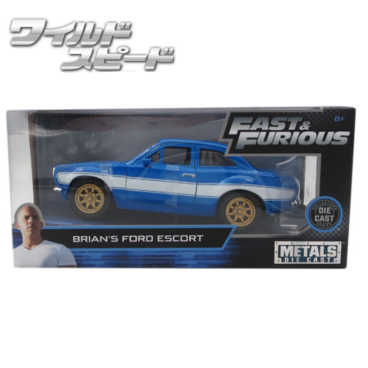 JADATOYS 1:24ワイルドスピードダイキャストカー BRIAN&#039;S FORD ESCORT RS2000 MK1