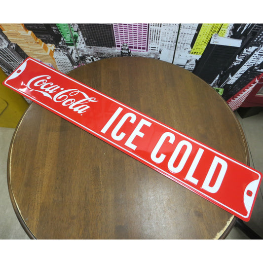 エンボスメタルサイン Coke Ice Cold St.  【NEW バージョン】