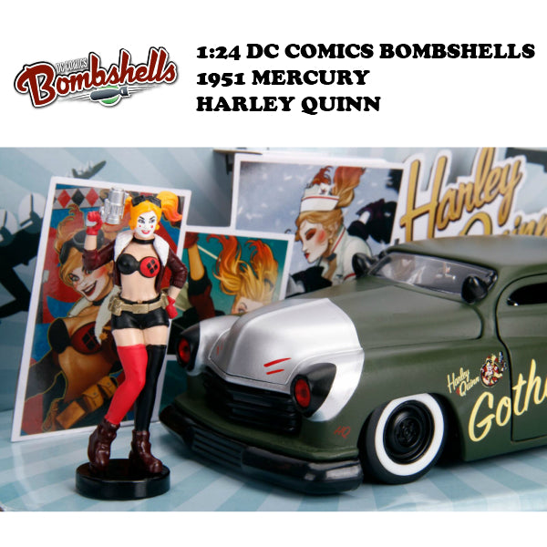 1:24 DC COMICS BOMBSHELLS 1951 MECURY &amp; HARLEY QUINN Mini Car