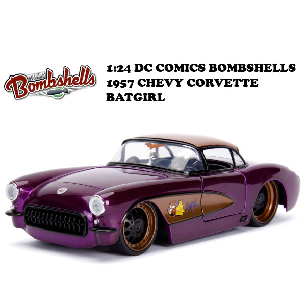 1:24 DC COMICS BOMBSHELLS 1957 CHEVY CORVETTE &amp; BATGIRL minicar