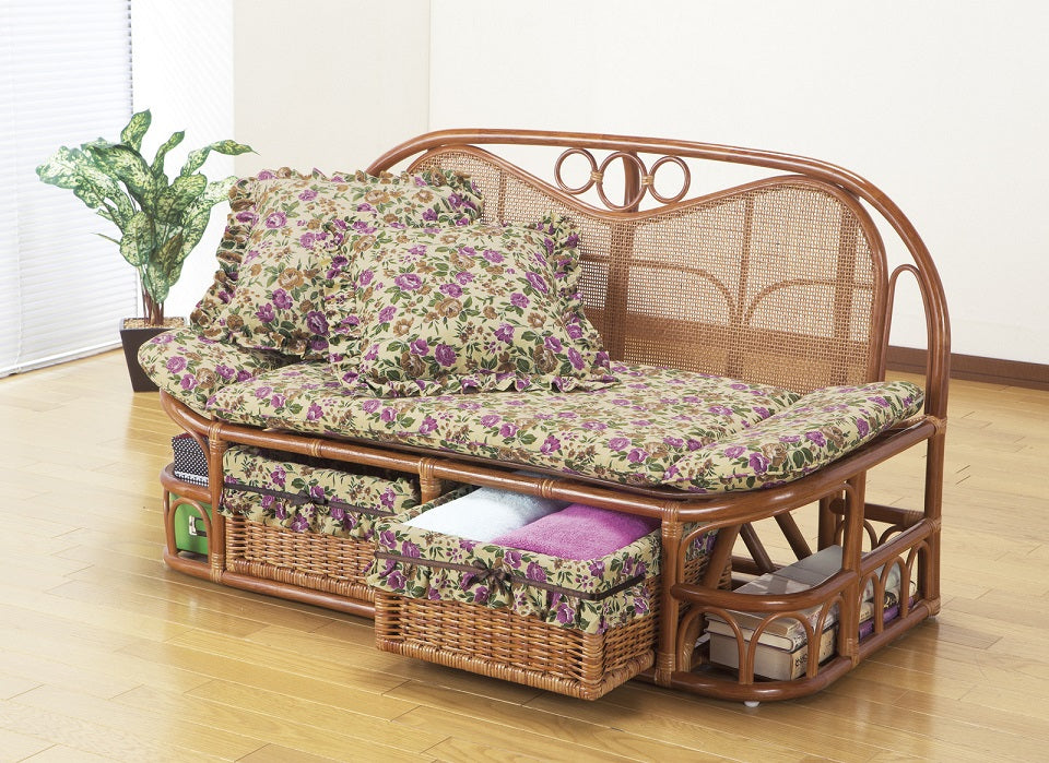 Tokyo Rattan Natural Rattan High Back Couch Sofa