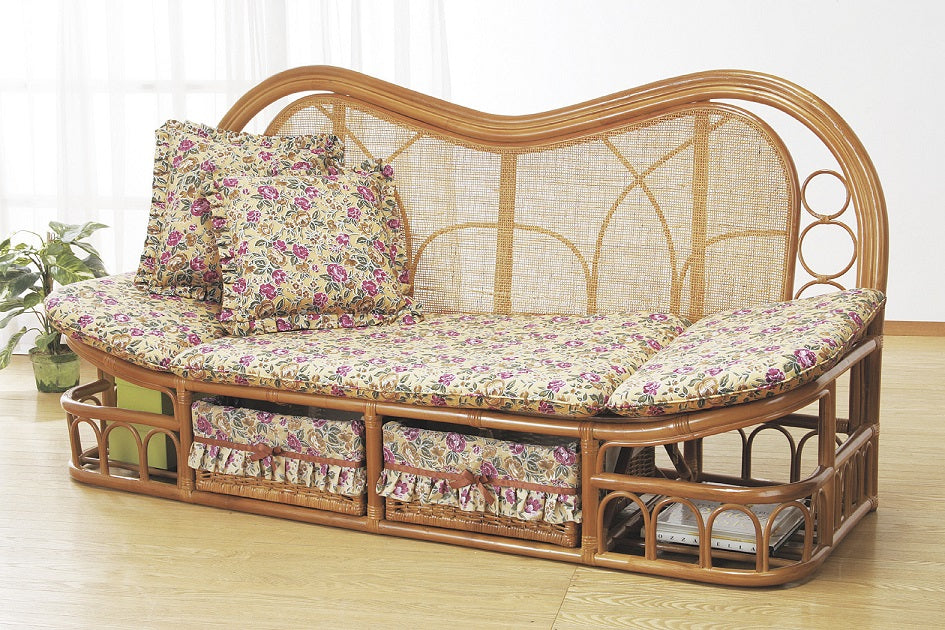 Tokyo Rattan Natural Rattan High Back Couch Sofa