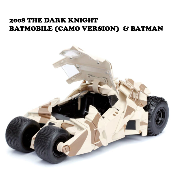 1:24 2008 THE DARK KNIGHT BATMOBILE W/BATMAN CAMO【バットモービル】【JADA ミニカー】