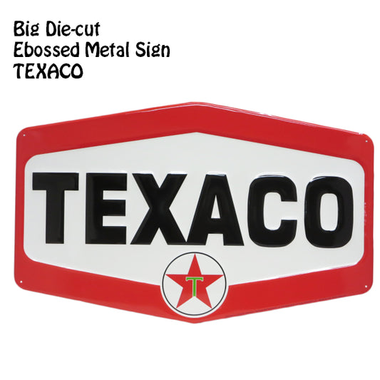 BIG ダイカット エンボスメタルサイン  TEXACO