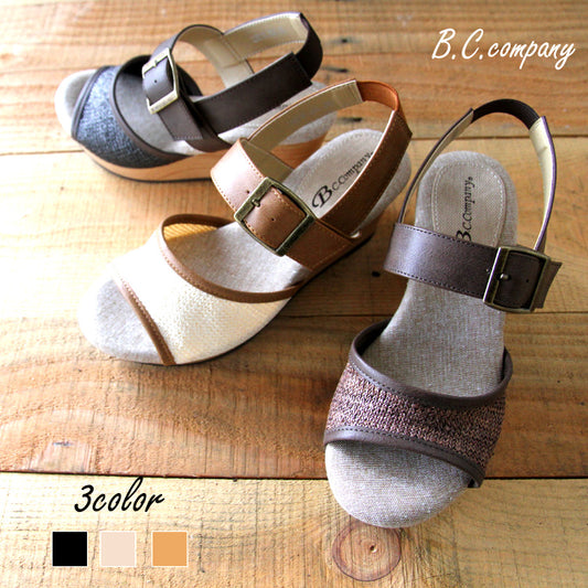 [BCCOMPANY] Fluffy ♪ wedge sole sandals 172112