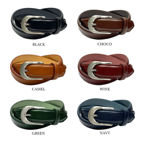 6 colors and 2 sizes LIBERO Made in Japan Himeji Leather Stitch Design Belt Real Leather Cowhide