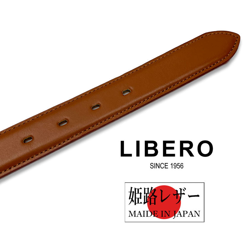 6 colors and 2 sizes LIBERO Made in Japan Himeji Leather Stitch Design Belt Real Leather Cowhide