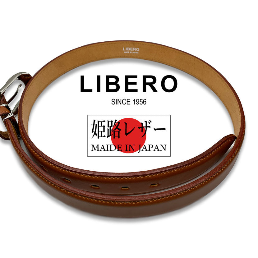 6 colors and 2 sizes LIBERO Made in Japan Himeji Leather Stitch Design Belt Real Leather Cowhide