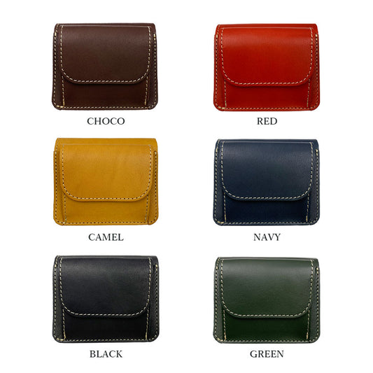 All 6 colors LIBERO Made in Japan Tochigi Leather Mini Bifold Wallet Wallet Mini Wallet Bifold Real Leather Cowhide