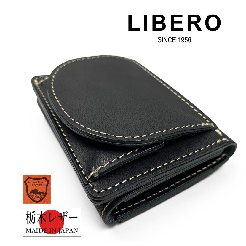 All 6 colors LIBERO Made in Japan Tochigi Leather Super Mini Trifold Wallet Mini Wallet Trifold Real Leather Cowhide