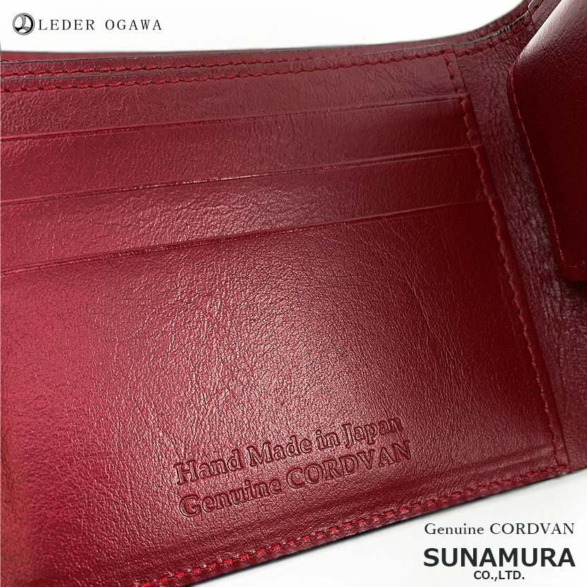 SUNAMURA Sunamura Made in Japan Luxury Leather Cordovan Bifold Wallet Short Wallet Real Leather Genuine Leather