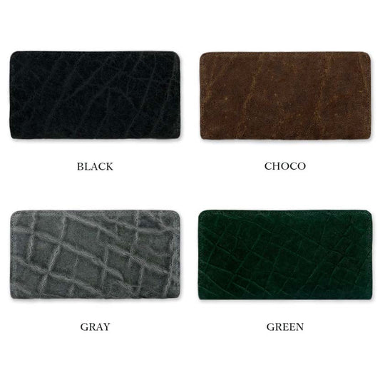 [All 4 colors] SUNAMURA Sunamura Made in Japan Luxury Elephant Leather Round Zipper Long Wallet