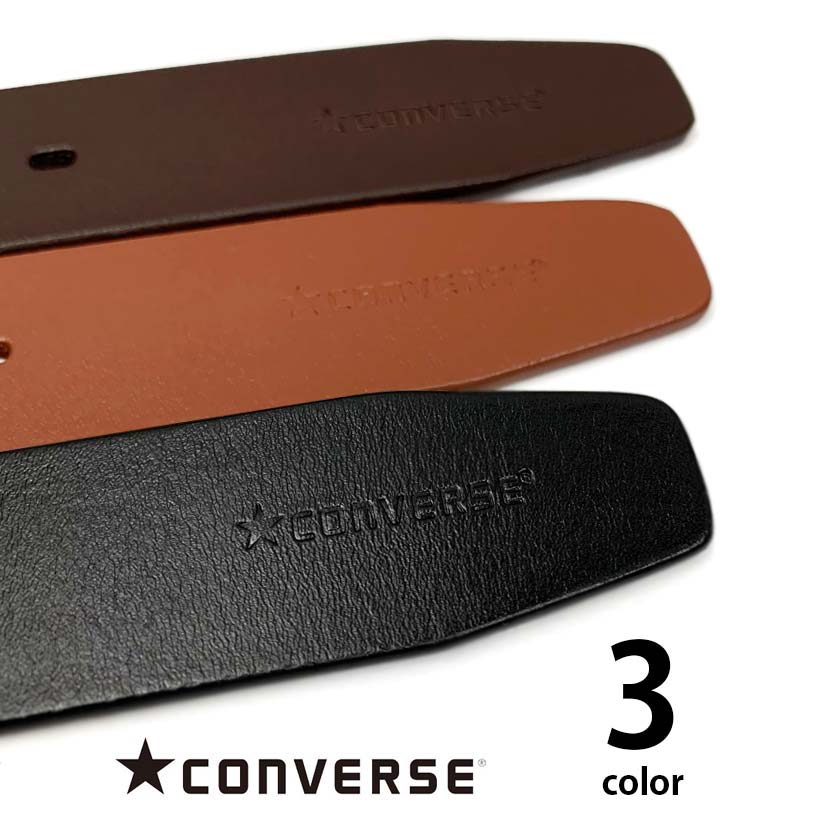 All 3 colors Converse Real Leather Simple Belt Men's Women's Unisex Genuine Leather Leather Leather