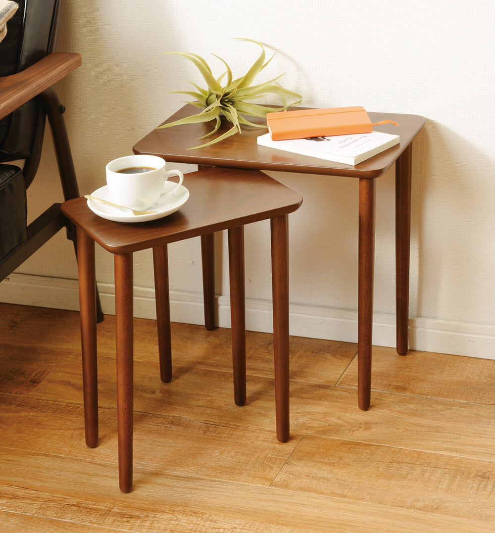 wooden nesting table