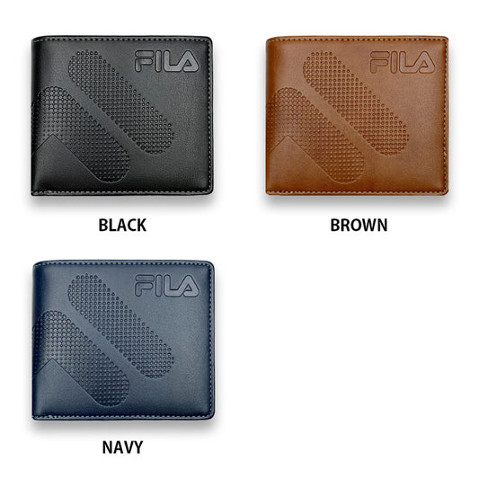 All 3 colors FILA dot logo embossed bifold wallet short wallet