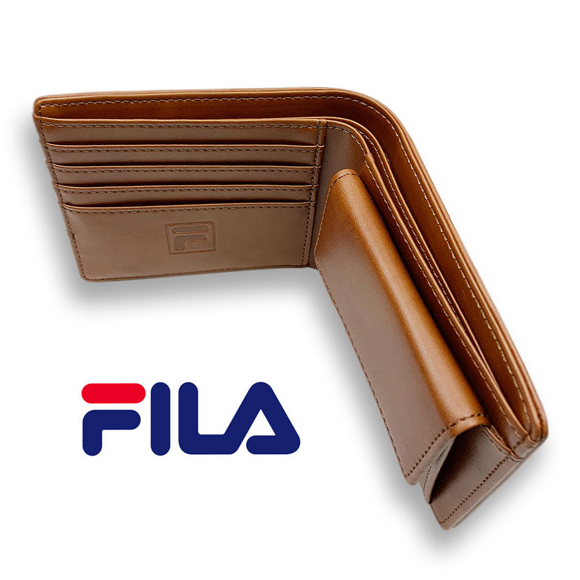 All 3 colors FILA dot logo embossed bifold wallet short wallet