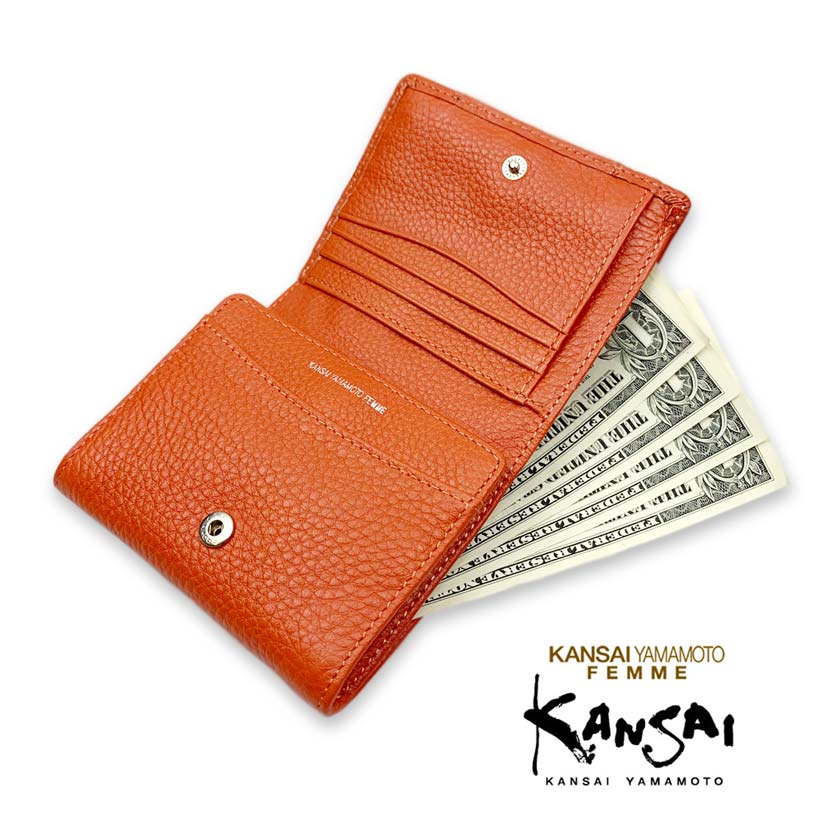 [All 5 colors] KANSAI YAMAMOTO (Yamamoto Kansai) Real leather bifold wallet short wallet