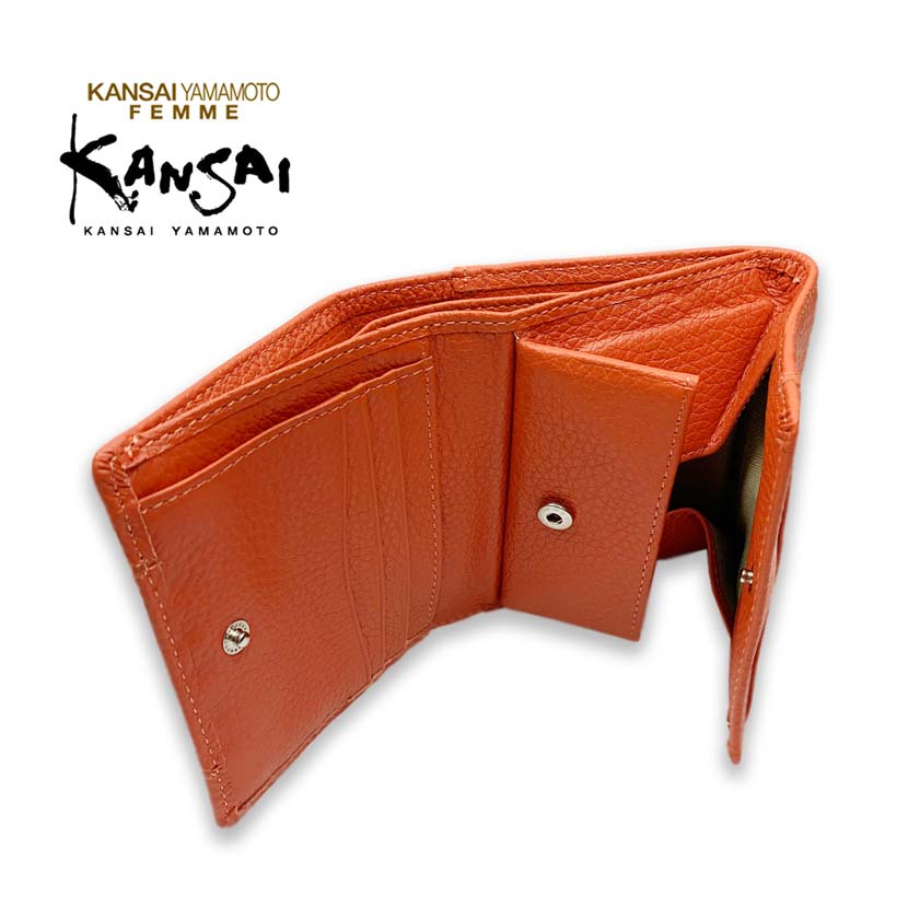 [All 5 colors] KANSAI YAMAMOTO (Yamamoto Kansai) Real leather bifold wallet short wallet