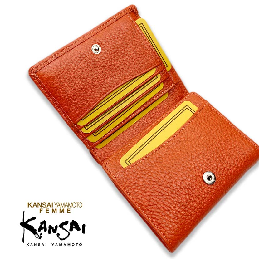 [All 5 colors] KANSAI YAMAMOTO (Yamamoto Kansai) Real leather bifold wallet short wallet