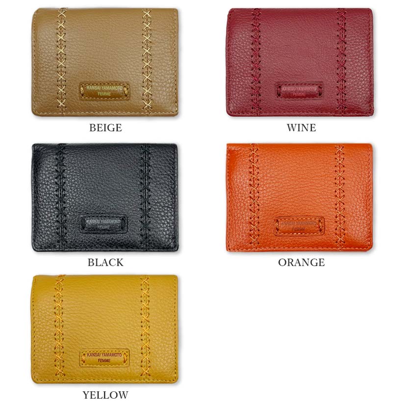 [All 5 colors] KANSAI YAMAMOTO (Yamamoto Kansai) Real Leather L-shaped Zipper Bifold Wallet Wallet