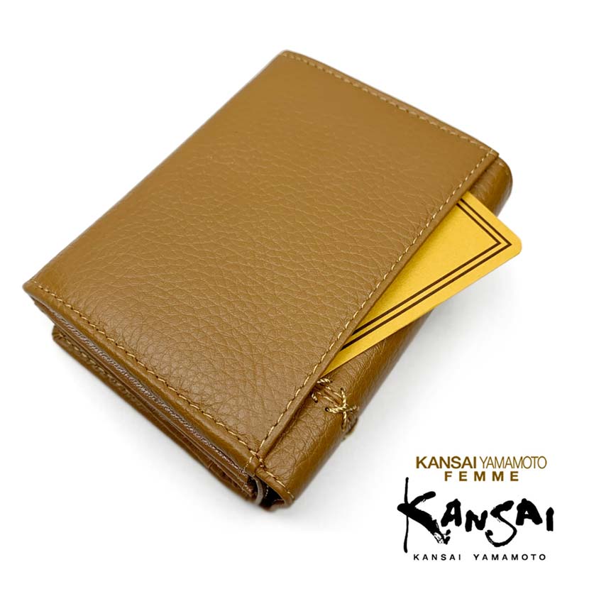 [All 5 colors] KANSAI YAMAMOTO (Yamamoto Kansai) Real Leather L-shaped Zipper Bifold Wallet Wallet