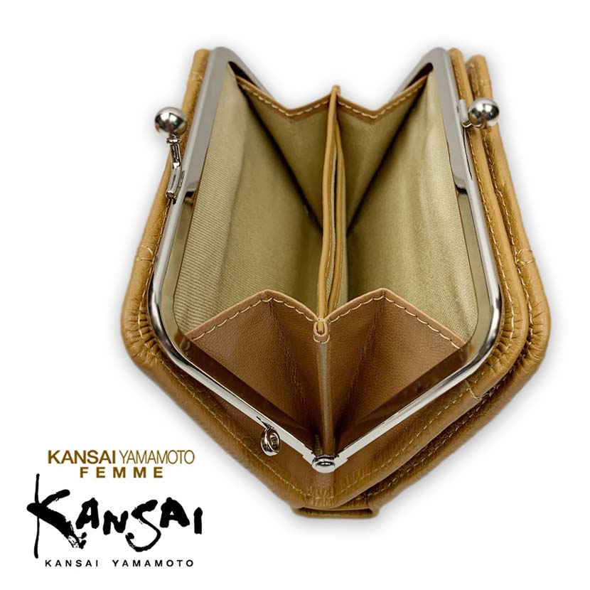 [All 5 colors] KANSAI YAMAMOTO (Yamamoto Kansai) Real Leather Clasp Bifold Wallet Short Wallet