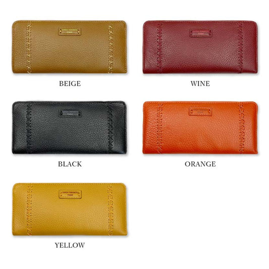 [All 5 colors] KANSAI YAMAMOTO (Yamamoto Kansai) Real leather round zipper long wallet Long wallet