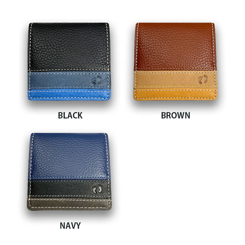 All 3 colors HANG TEN Real Leather Tricolor Color Box Type Coin Case Coin Purse