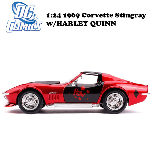 1:24 DC COMICS 1969 CORVETTE STINGRAY w/HARLEY QUINN minicar