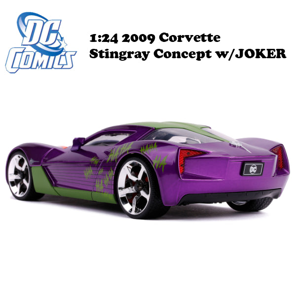 1:24 DC COMICS 2009 CORVETTE STINGRAY CONCEPT w/JOKER ミニカー