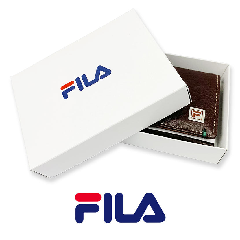 全3色 FILA（フィラ）リアルレザー バイカラー 名刺入れ カードケース 牛革