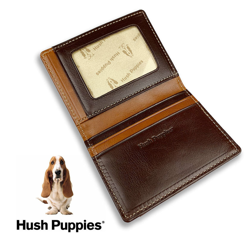 全3色　Hush Puppies ハッシュパピー リアルレザー バイカラー 定期入れ カードケース パスケース