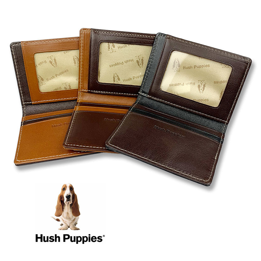 全3色　Hush Puppies ハッシュパピー リアルレザー バイカラー 定期入れ カードケース パスケース