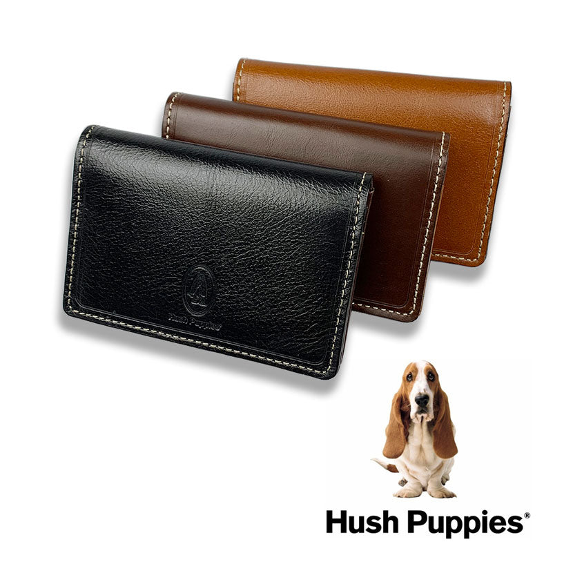 全3色　Hush Puppies ハッシュパピー リアルレザー バイカラー 名刺入れ カードケース パスケース