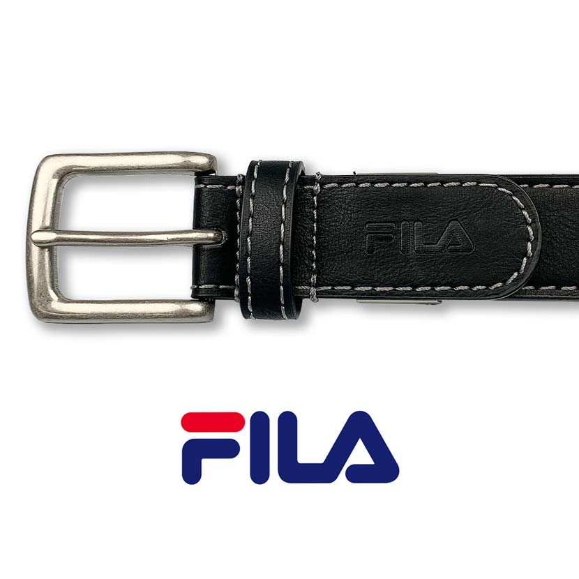 【全3色】FILA フィラ ロゴ型押し レザーベルト ビジネス ベルト タイト 2.8cm