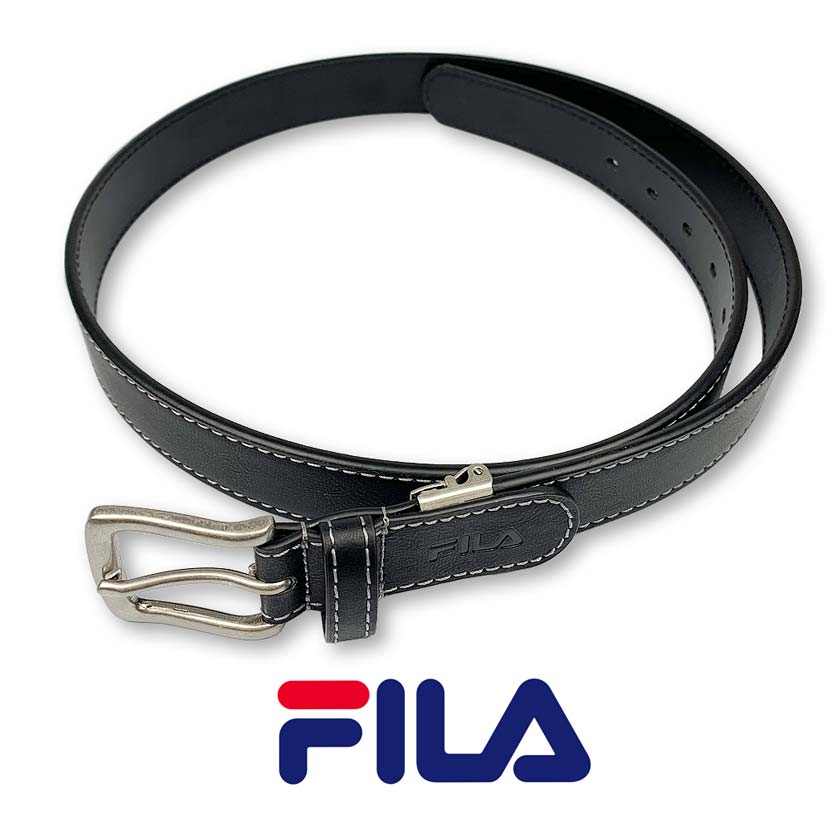 【全3色】FILA フィラ ロゴ型押し レザーベルト ビジネス ベルト タイト 2.8cm