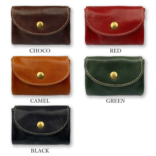 All 5 colors LIBERO Made in Japan High quality Himeji leather Stitch design Key case &amp; coin case