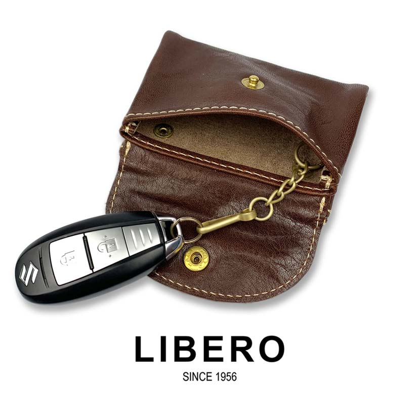 All 5 colors LIBERO Made in Japan High quality Himeji leather Stitch design Key case &amp; coin case