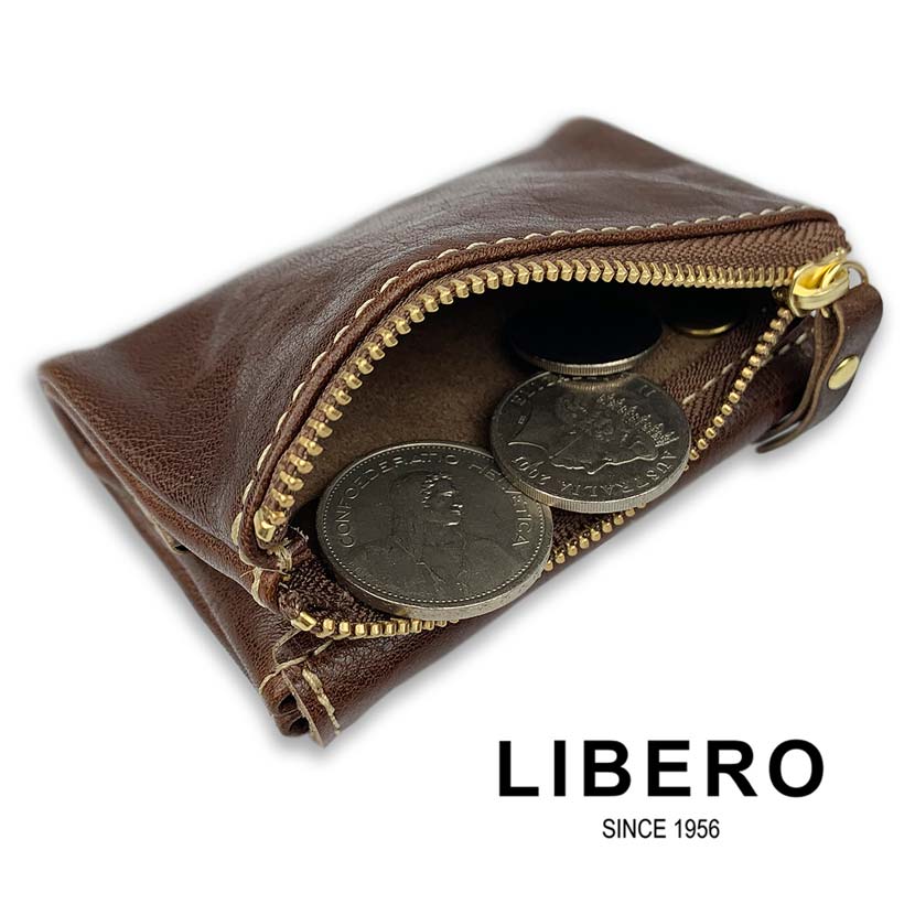 All 5 colors LIBERO Made in Japan High quality Himeji leather Stitch design Key case &amp; coin case