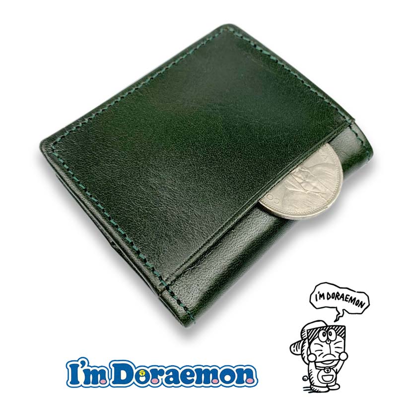 [5 Colors] Doraemon Italian Leather Box Type Coin Case Coin Purse Real Leather