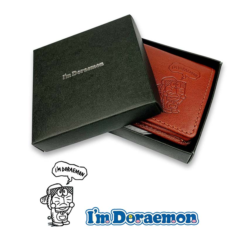 [5 Colors] Doraemon Italian Leather Box Type Coin Case Coin Purse Real Leather