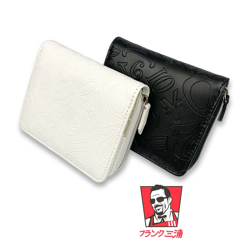 [2 colors] Frank Miura Round Zipper Bifold Wallet Short Wallet Synthetic Leather