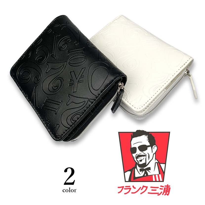 [2 colors] Frank Miura Round Zipper Bifold Wallet Short Wallet Synthetic Leather