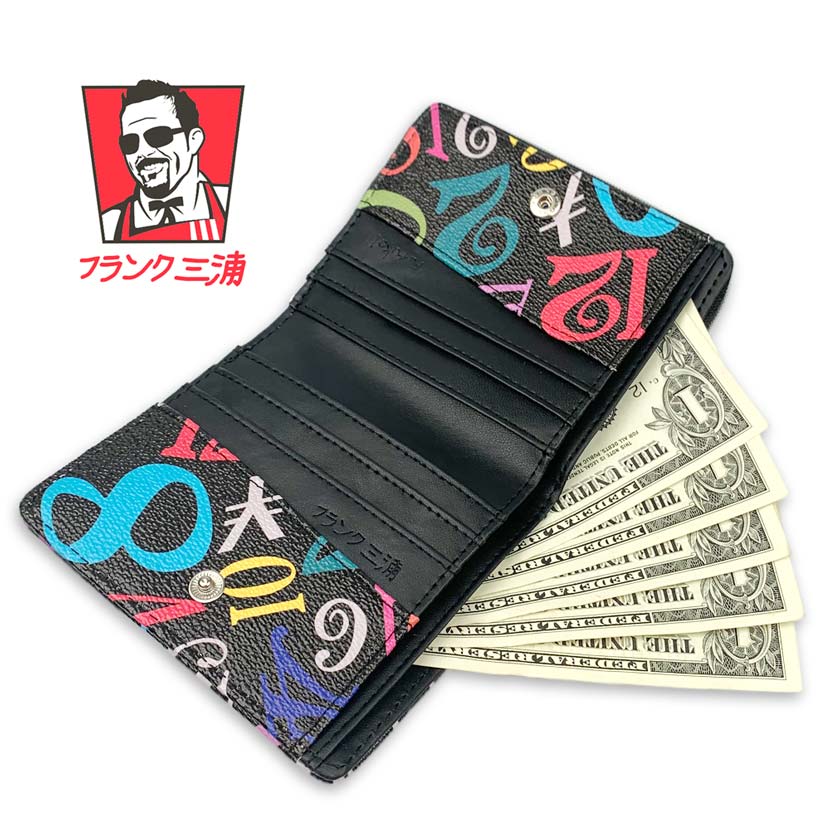 [2 colors] Frank Miura Round Zipper Bifold Wallet Short Wallet Synthetic Leather