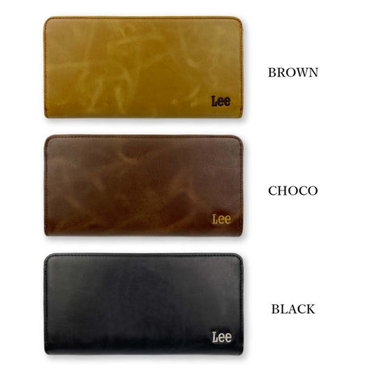 All 3 colors Lee Lee Round Embroidered Logo Long Wallet Long Wallet Recycled Leather