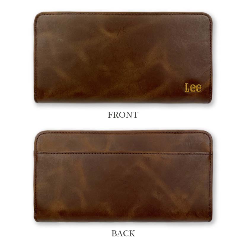 All 3 colors Lee Lee Round Embroidered Logo Long Wallet Long Wallet Recycled Leather