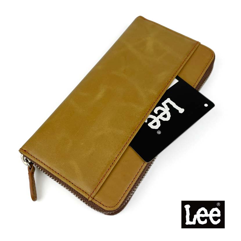 All 3 colors Lee Lee Round Embroidered Logo Long Wallet Long Wallet Recycled Leather